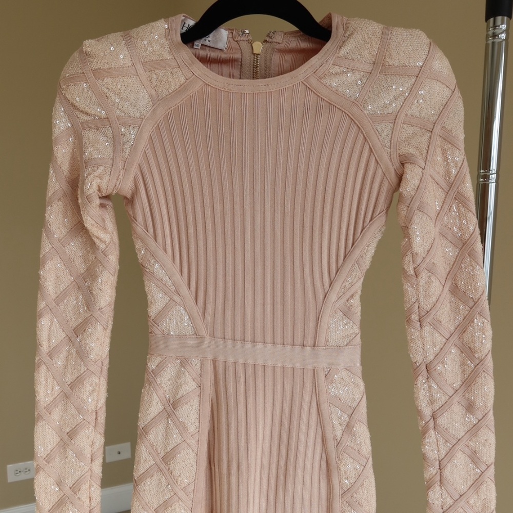 House of CB Nude Sequence Dress